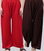 Pack of 2 Women Flared Rayon Palazzo