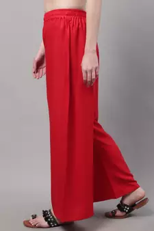 Pack of 2 Women Flared Rayon Palazzo
