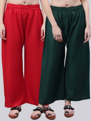 Pack of 2 Women Flared Rayon Palazzo 1