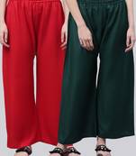Pack of 2 Women Flared Rayon Palazzo
