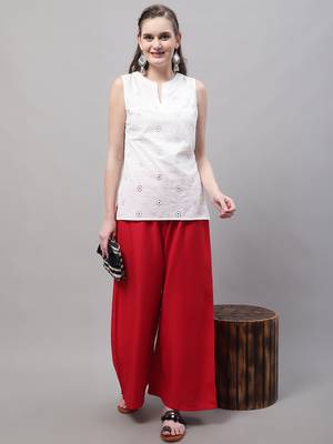 Pack of 2 Women Flared Rayon Palazzo 4
