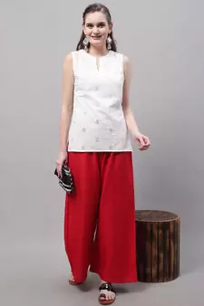 Pack of 2 Women Flared Rayon Palazzo