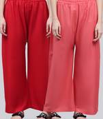 Pack of 2 Women Flared Rayon Palazzo