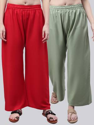 Pack of 2 Women Flared Rayon Palazzo 1