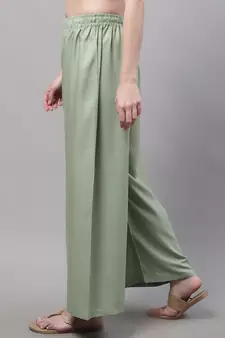 Pack of 2 Women Flared Rayon Palazzo