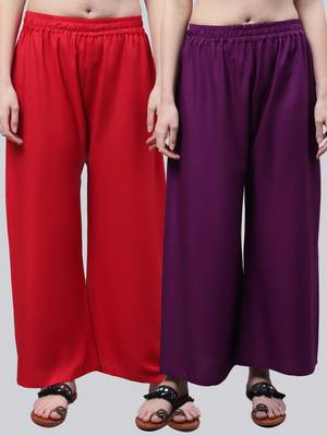 Pack of 2 Women Flared Rayon Palazzo 1