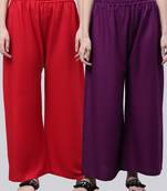 Pack of 2 Women Flared Rayon Palazzo