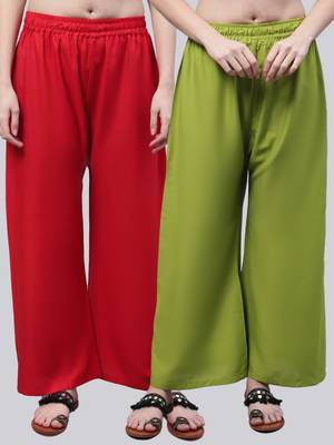 Pack of 2 Women Flared Rayon Palazzo 1