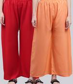 Pack of 2 Women Flared Rayon Palazzo
