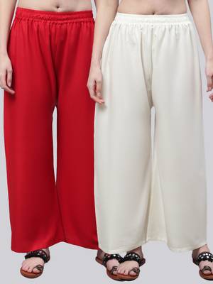 Pack of 2 Women Flared Rayon Palazzo 1