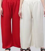 Pack of 2 Women Flared Rayon Palazzo
