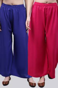 Pack of 2 Women Flared Rayon Palazzo