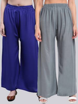 Pack of 2 Women Flared Rayon Palazzo 1