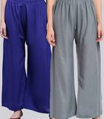 Pack of 2 Women Flared Rayon Palazzo