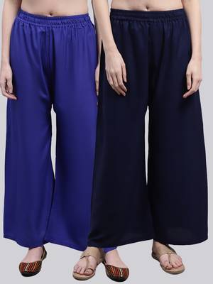 Pack of 2 Women Flared Rayon Palazzo 1