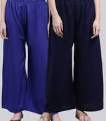 Pack of 2 Women Flared Rayon Palazzo