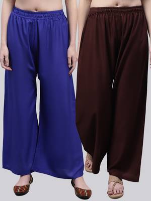 Pack of 2 Women Flared Rayon Palazzo 1