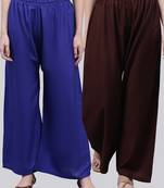Pack of 2 Women Flared Rayon Palazzo