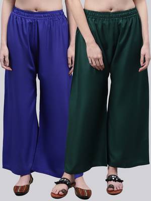 Pack of 2 Women Flared Rayon Palazzo 1