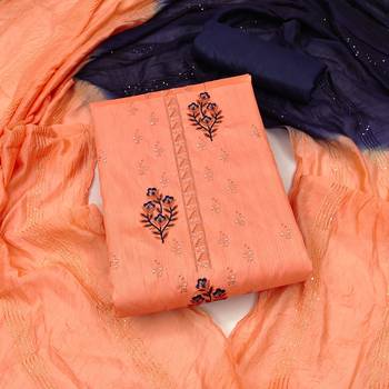 Peach embroidered silk salwar 1