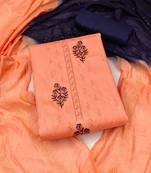 Peach embroidered silk salwar