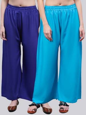 Pack of 2 Women Flared Rayon Palazzo 1