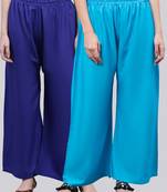 Pack of 2 Women Flared Rayon Palazzo