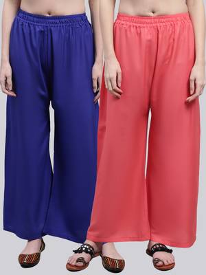 Pack of 2 Women Flared Rayon Palazzo 1