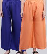 Pack of 2 Women Flared Rayon Palazzo