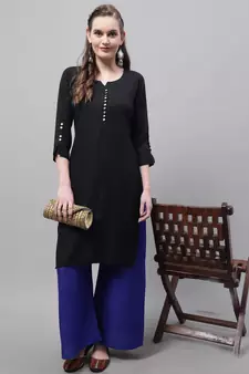 Pack of 2 Women Flared Rayon Palazzo