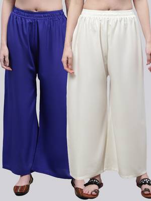 Pack of 2 Women Flared Rayon Palazzo 1