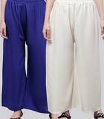 Pack of 2 Women Flared Rayon Palazzo