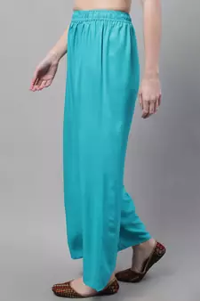 Pack of 2 Women Flared Rayon Palazzo