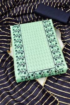 Sea-green embroidered silk salwar