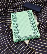 Sea-green embroidered silk salwar