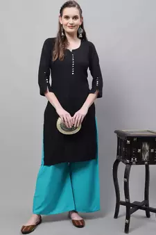 Pack of 2 Women Flared Rayon Palazzo