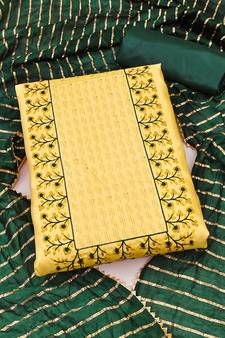 Yellow embroidered silk salwar
