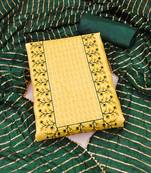 Yellow embroidered silk salwar