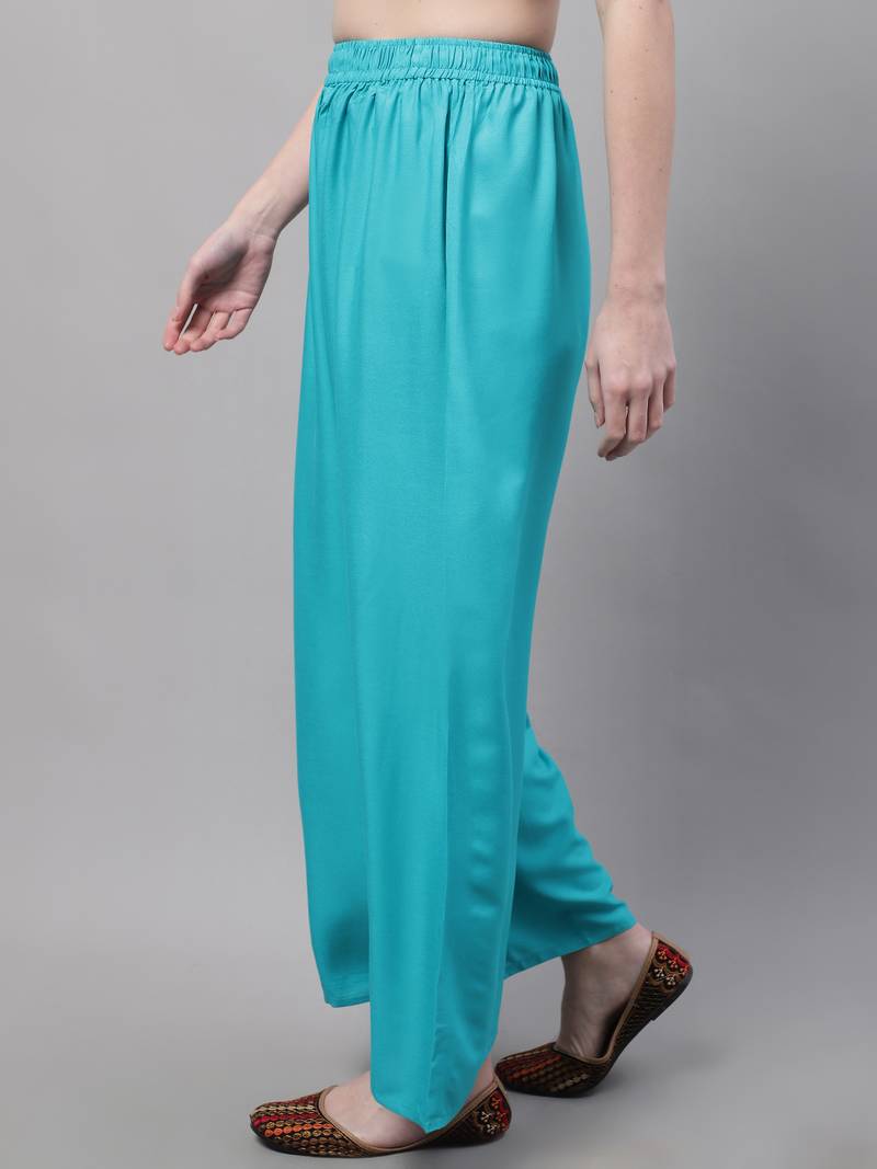 Pack of 2 Women Flared Rayon Palazzo