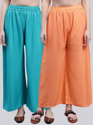 Pack of 2 Women Flared Rayon Palazzo 1