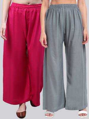 Pack of 2 Women Flared Rayon Palazzo 1