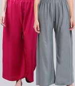 Pack of 2 Women Flared Rayon Palazzo