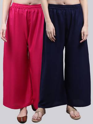 Pack of 2 Women Flared Rayon Palazzo 1