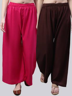 Pack of 2 Women Flared Rayon Palazzo 1