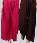 Pack of 2 Women Flared Rayon Palazzo