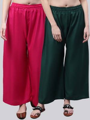 Pack of 2 Women Flared Rayon Palazzo 1