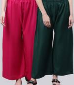 Pack of 2 Women Flared Rayon Palazzo
