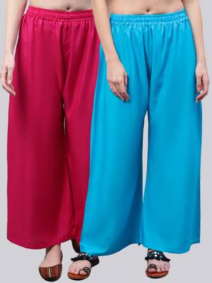 Pack of 2 Women Flared Rayon Palazzo 1