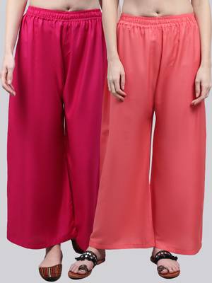 Pack of 2 Women Flared Rayon Palazzo 1