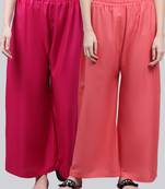 Pack of 2 Women Flared Rayon Palazzo